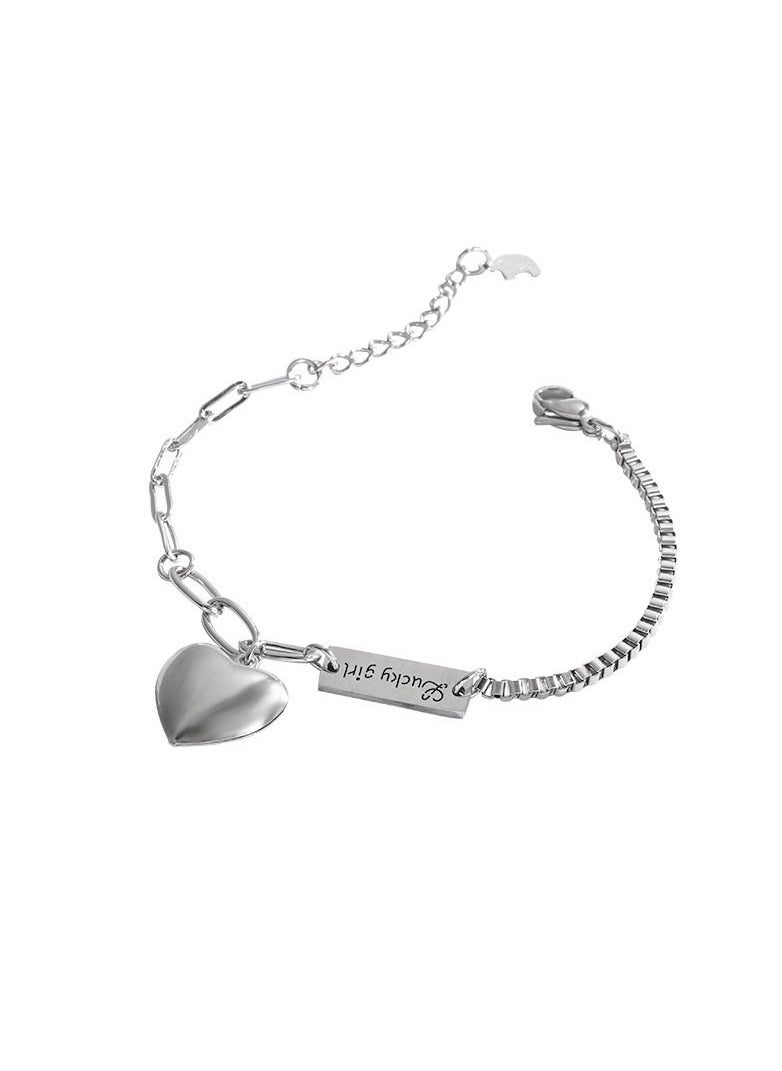Satinior - Titanium steel love letter bracelet style niche design cold style - Image 1
