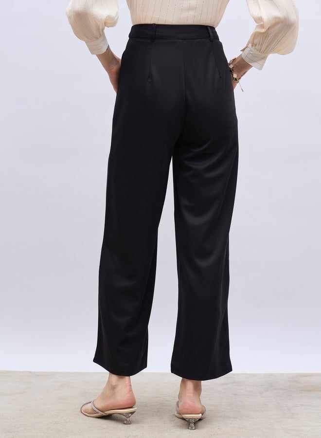 Styli High Rise Twill Wide Leg Trousers - Image 5