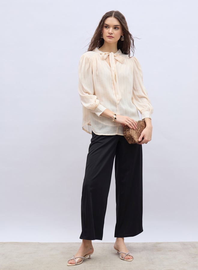 Styli High Rise Twill Wide Leg Trousers - Image 1