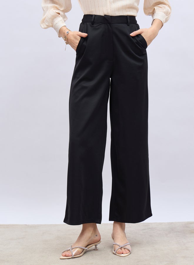 Styli High Rise Twill Wide Leg Trousers - Image 2