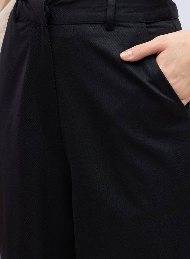 Styli High Rise Twill Wide Leg Trousers - Image 4