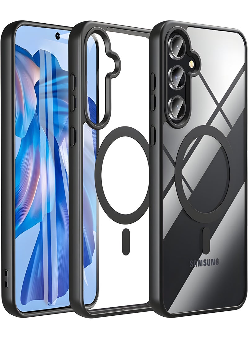 Magsafe Case for Samsung Galaxy A36 \ A56 Magsafe Clear Cover Magnetic Wireless Charging Support, Shockproof Protection, Scratch-Resistant for Samsung Galaxy A36 \ A56 - Black - Image 1