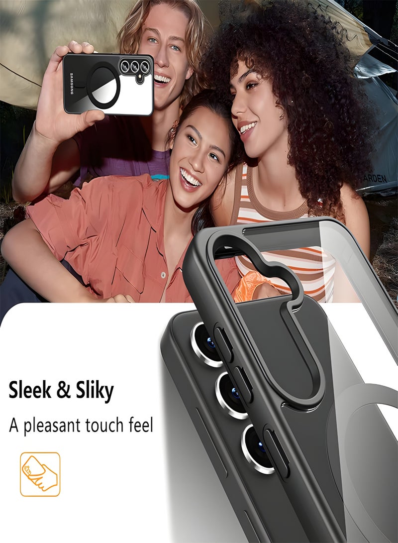 Magsafe Case for Samsung Galaxy A36 \ A56 Magsafe Clear Cover Magnetic Wireless Charging Support, Shockproof Protection, Scratch-Resistant for Samsung Galaxy A36 \ A56 - Black - Image 2