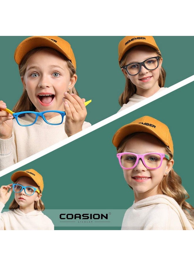 COASION - Kids Clear Glasses For Little Girls Boys Geek Fake Nerd Eyeglasses For Costume (Age 312) (Pink) - Image 1