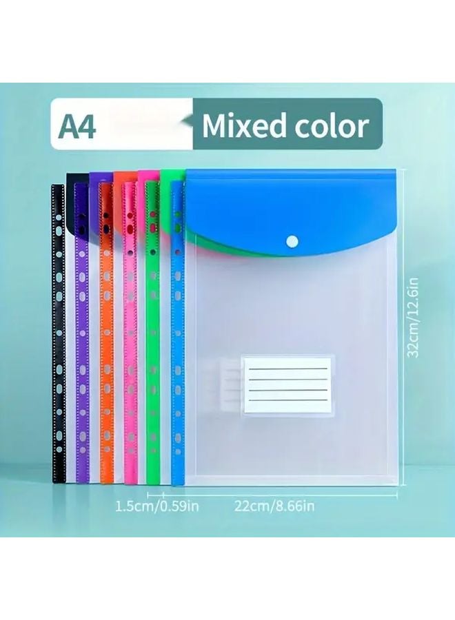 Mixed Color 12pcs A4 Expanding File Folders with Button Closure - Image 2