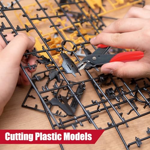 Opvixi 5 Pack Micro Wire Cutters, 5 Inches Flush Cutters Pliers, Diagonal Side Cutters Nippers, Zip Tie Sprue Cutter for Electronics, Plastic Models, Jewelry (Red) - Image 5