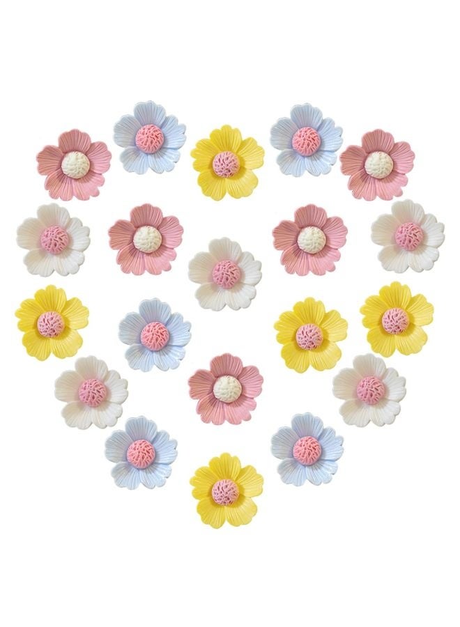 هومستر قطع 20 قطعة ممغنط للثلاجة ذات الزهرة القوية، ملصق مغناطيسي للثلاجة ثلاثية الأبعاد ذات اللون الازرق، خزانة ظريفة، مطبخ، لوح أبيض، ممغنط لتزيين المكتب (خليط) - Image 1