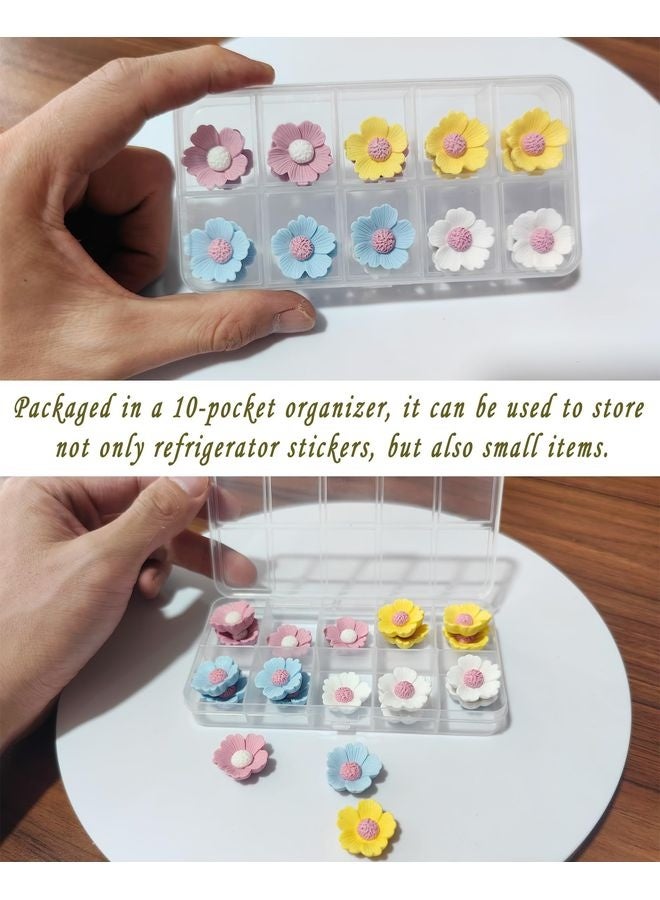هومستر قطع 20 قطعة ممغنط للثلاجة ذات الزهرة القوية، ملصق مغناطيسي للثلاجة ثلاثية الأبعاد ذات اللون الازرق، خزانة ظريفة، مطبخ، لوح أبيض، ممغنط لتزيين المكتب (خليط) - Image 5