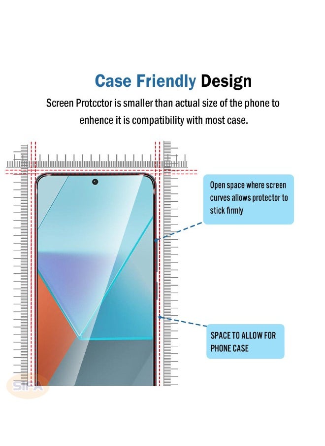 Screen Protector for Redmi Note 13 Pro 5G / Xiaomi POCO X6 5G, 3D Tempered Glass Film, 9H Hardness, Touch Sensitive, Anti-Fingerprint, Anti-Scratch, Bubble-Free, HD Screen Protector（Boxed, 2-Pack)  - Image 3