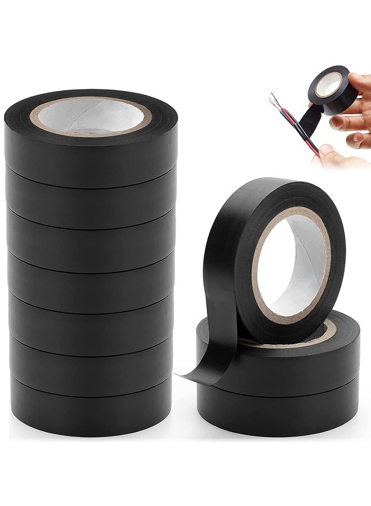 مستر سمارت شريط عزل كهربائي من Mr Smart، شريط كهربائي مقاوم للماء وعالي الحرارة، 0.62 بوصة × 49 قدمًا، عبوة من 10 قطع، أسود - Image 1