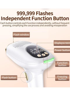 keloray Laser Painless Fast Hair Removal, Hair Removal Device with Ice-Cooling Painless Care Function for Women and Man, IPL Hair Remover 999,999 Flashes for Facial Armpits Legs Arms Bikini Line (White Type 1)  - Image 3