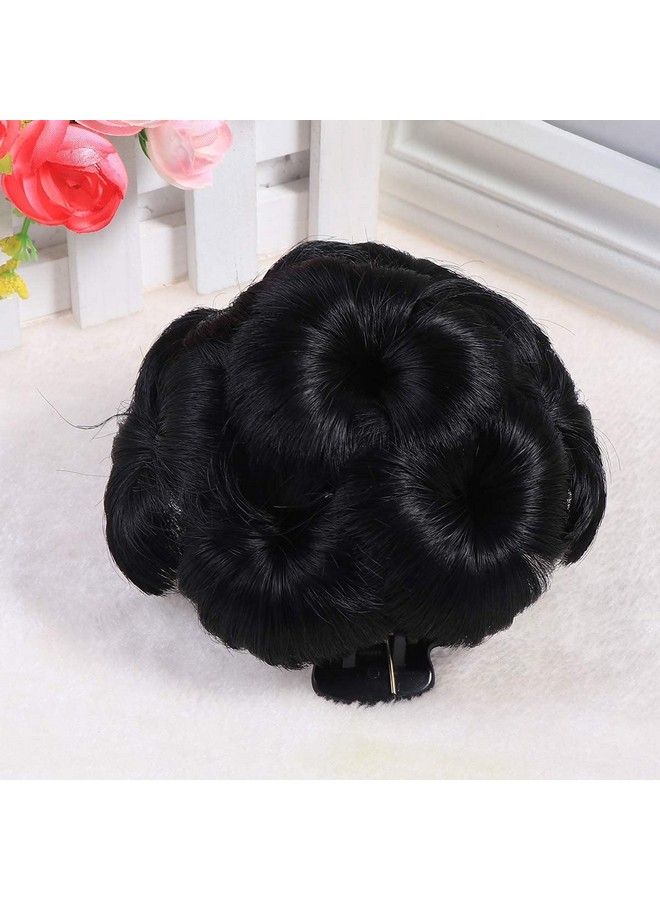 IndusBay Claw Hair Bun Easy Clip In Bun Extension Donut Claw Jaw Juda Hair Extension Black - Image 3
