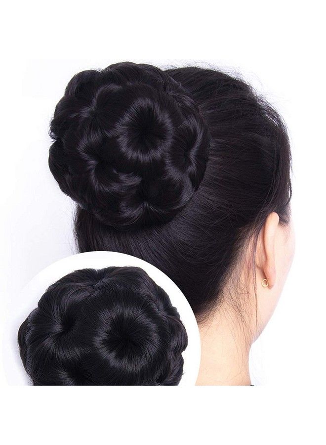 IndusBay Claw Hair Bun Easy Clip In Bun Extension Donut Claw Jaw Juda Hair Extension Black - Image 2