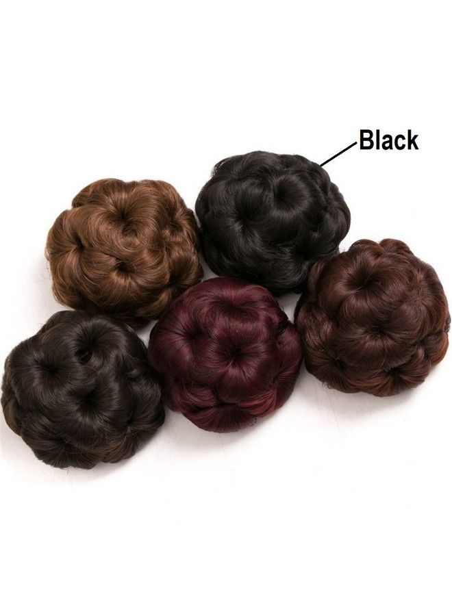 IndusBay Claw Hair Bun Easy Clip In Bun Extension Donut Claw Jaw Juda Hair Extension Black - Image 4