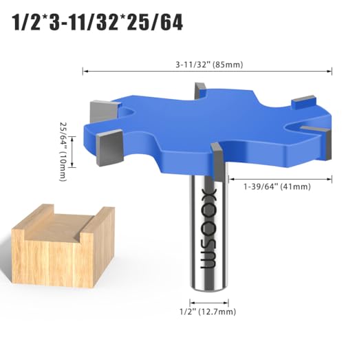WSOOX CNC Spoilboard Surfacing Router Bits,Slab Carbide Flattening Router Bit Set Rabbet Slot Cutter for Wood Planing Dado. (Extra Large Cutting Dia 3-11/32 Inch(85mm)) - Image 2