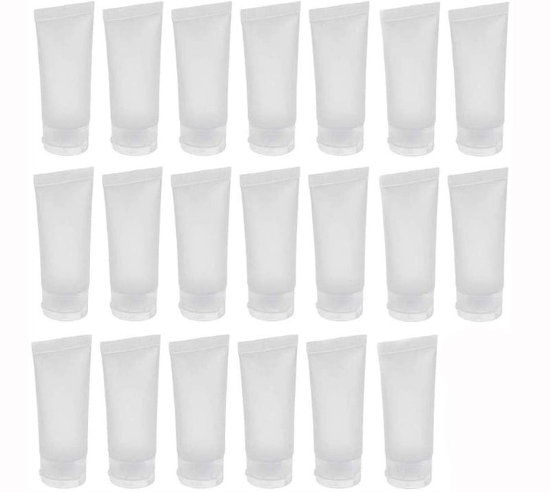 ericotry 20PCS Clear Empty Refillable Plastic Soft Tubes Cosmetic Sample Bottles Jars Makeup Travel Containers for Lip Balms Lip Gloss Shampoo Shower Gel Body Lotion (15ml)