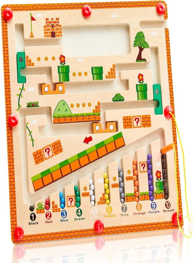 BeFunky Magnetic Colour and Number Maze, Montessori Wooden Toys for 3 4 5 6 Year Olds, Colour Sorting Toys for Toddlers Fine Motor Skills Educational LearningToys for Boys Girls Gifts - Image 1