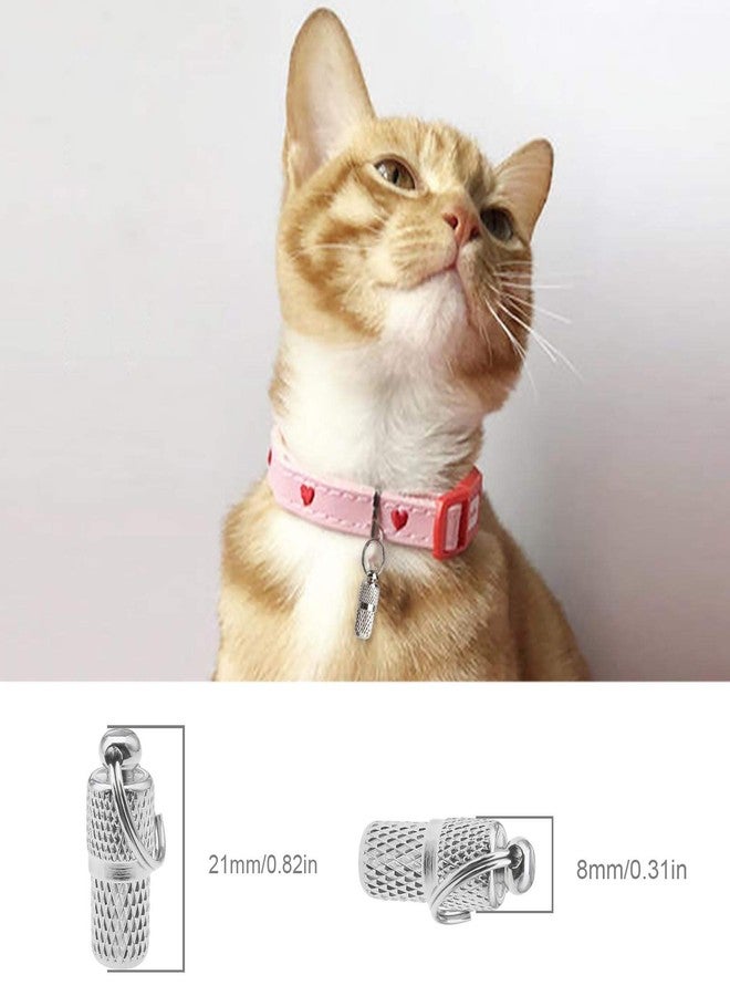 كريت آيديا ابتكر فكرة 8 قطع من بطاقات تعريف الحيوانات الأليفة المضادة للضياع، أطواق أسطوانية، ملصقات تعريفية تحمل الاسم والعنوان، قلادات، بطاقة شخصية للجراء والقطط الصغيرة، فضية اللون - Image 4