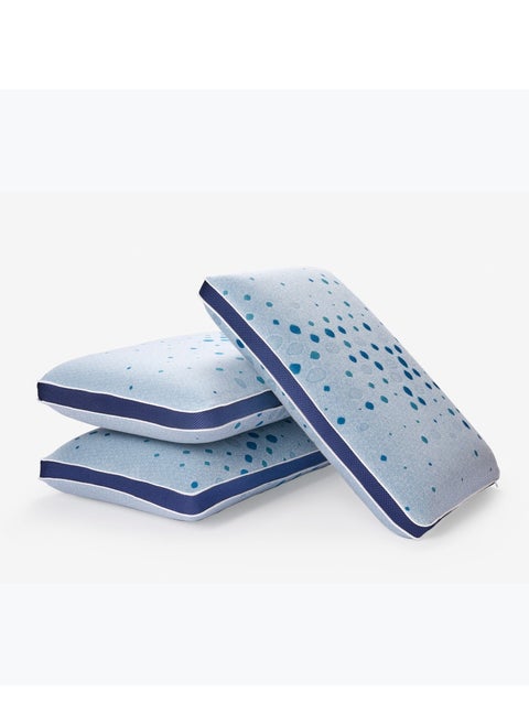 Latex Plus Regular Pillow - Elite Latex Plus For Comfort And Support Pamper Your Head And Neck - Knitted Fabric., Blue, Pack of 1