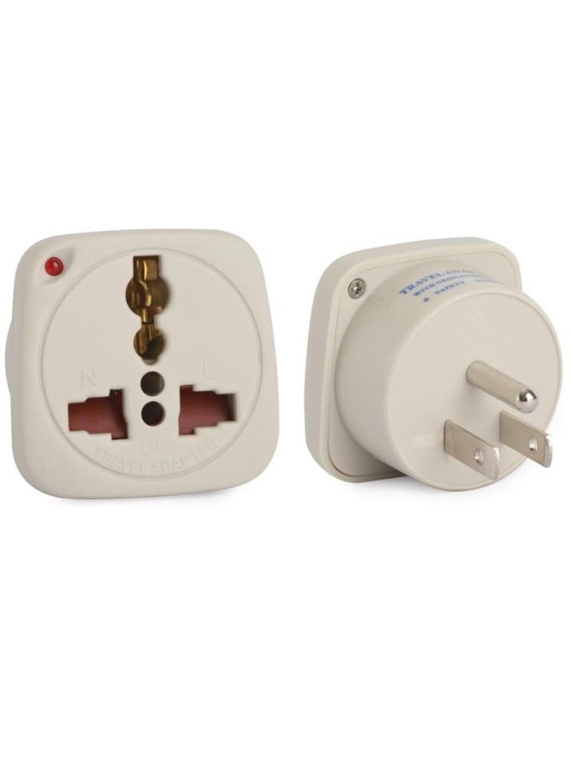 HASANAT ESSENTIALS Hasanat Essentials Multi Travel Adaptor Suchko To Universal Power Adapter UK/US/AU to Universal Various Options International Plugs Shutter Indicator (Travel Adaptor 10A 3 Pin USA HE18) 