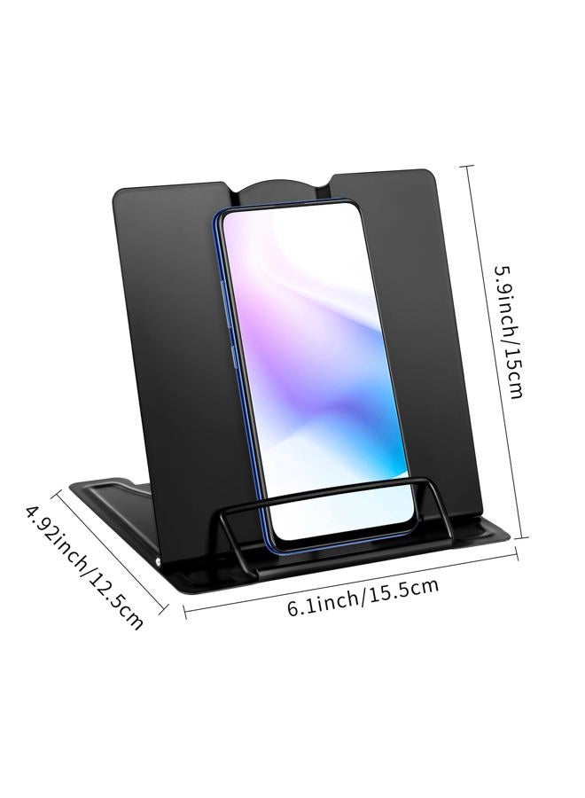 Honagu Metal Desk Book Stand, Adjustable Book Holder, Hands-Free for Reading, Document Holder, Cookbook Stand, Small Bookstands for Music Books, Textbooks, Recipe, Tablet, iPad (Black) - Image 4