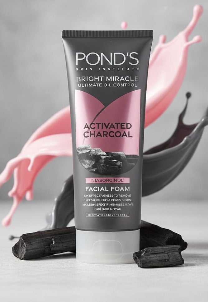 Bright Miracle Activated Charcoal Niasorcinol Facial Foam 100g