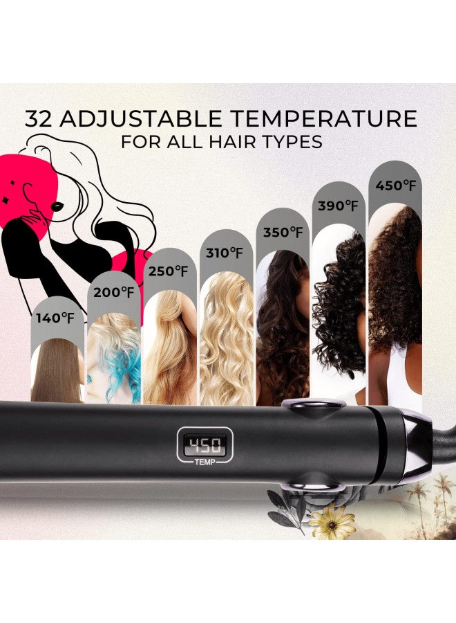 TYMO TYMO SWAY Hair Straightener with 10s Fast Heating, 1 Inch Professional Flat Iron Curling Iron in One with 32 Adjustable Temp, Automatic Shut Off, Dual Voltage  - Image 1