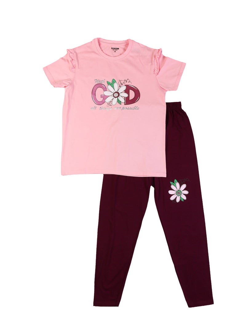 Zercon Summer Pajama Set for Girls  9077 - Image 1
