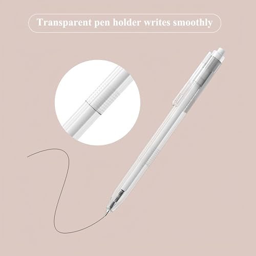 M.G أقلام جل M&G 12 قطعة، أقلام رفيعة قابلة للسحب بقطر 0.5 مم، أقلام جل حبر أسود بسعة كبيرة مع حامل قلم مرئي، أقلام رولربول حبر أسود لكتابة سلسة للمكتب والمدرسة والمنزل للنساء والرجال - Image 4