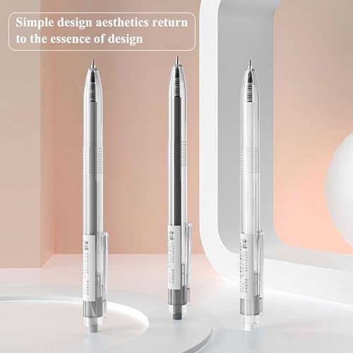 M.G أقلام جل M&G 12 قطعة، أقلام رفيعة قابلة للسحب بقطر 0.5 مم، أقلام جل حبر أسود بسعة كبيرة مع حامل قلم مرئي، أقلام رولربول حبر أسود لكتابة سلسة للمكتب والمدرسة والمنزل للنساء والرجال - Image 3