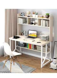 ZUIHAO Computer Desk with Bookrack Home Office Desk Study Table with Bookshelf 120 L 60 W 141.5 H cm  - Image 1
