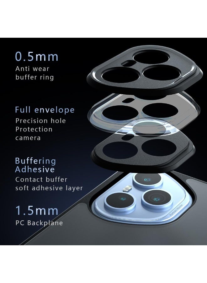 Case Cover Shockproof Hard PC Back Soft TPU Frame Matte Black Slim Protective Cover Compatible with  Honor 400 Pro ( Black) - Image 3