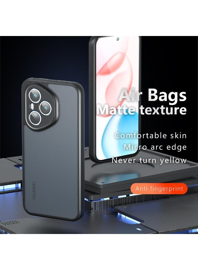 Case Cover Shockproof Hard PC Back Soft TPU Frame Matte Black Slim Protective Cover Compatible with  Honor 400 Pro ( Black) - Image 2