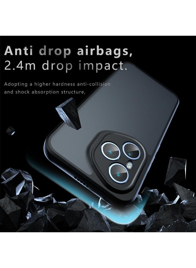 Case Cover Shockproof Hard PC Back Soft TPU Frame Matte Black Slim Protective Cover Compatible with  Honor 400 Pro ( Black) - Image 4