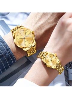 OLEVS OLEVS His and Her Couple Watches Business Men Women Couple Set Pair Watch Matching Romantic Quartz Watch Stainless Steel Waterproof Date Men's Watches Women Watches Wrist Watch  - Image 3