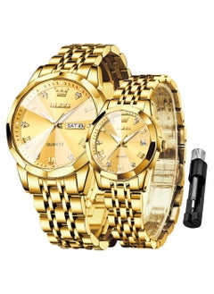 OLEVS OLEVS His and Her Couple Watches Business Men Women Couple Set Pair Watch Matching Romantic Quartz Watch Stainless Steel Waterproof Date Men's Watches Women Watches Wrist Watch  - Image 1