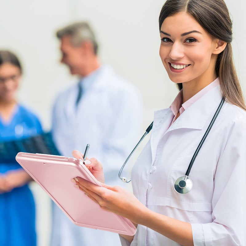 SITHON Nursing Clipboard with Storage, Heavy Duty Portable Writing Clipboard with Compartment Organizer for Nurse Doctor Medical Professionals Teachers Students Sales Coach School Office (Pink) - Image 5