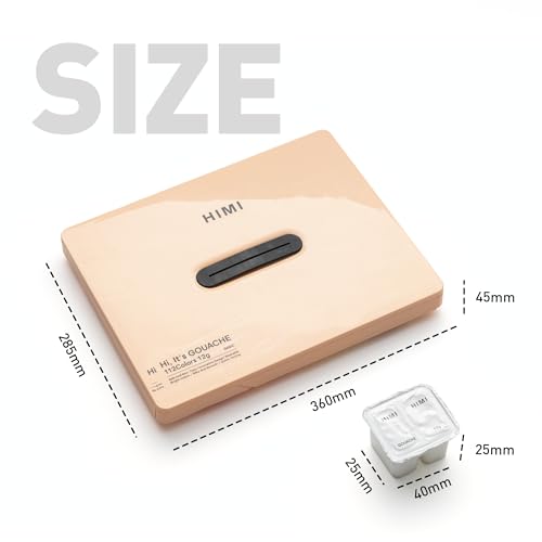 HIMI مجموعة طلاء جواش هيمي بتصميم كوبين هلاميين، 112 لون 12 جرام، تصميم كوب هلامي، طلاء جواش غير سام للقماش والورق، مستلزمات فنية للمحترفين والمبتدئين (فرو الخوخ) - Image 4