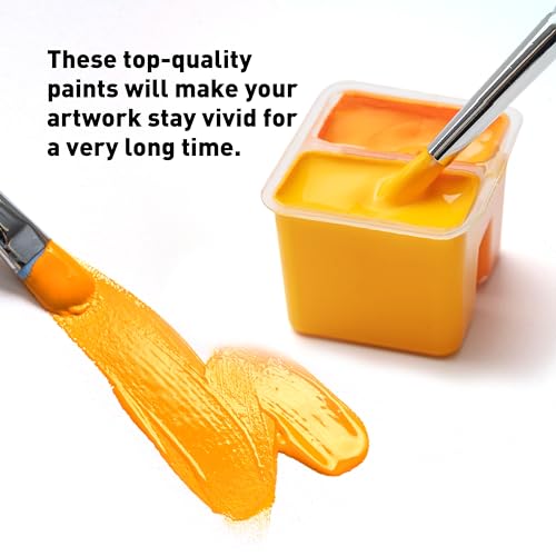 HIMI مجموعة طلاء جواش هيمي بتصميم كوبين هلاميين، 112 لون 12 جرام، تصميم كوب هلامي، طلاء جواش غير سام للقماش والورق، مستلزمات فنية للمحترفين والمبتدئين (فرو الخوخ) - Image 3