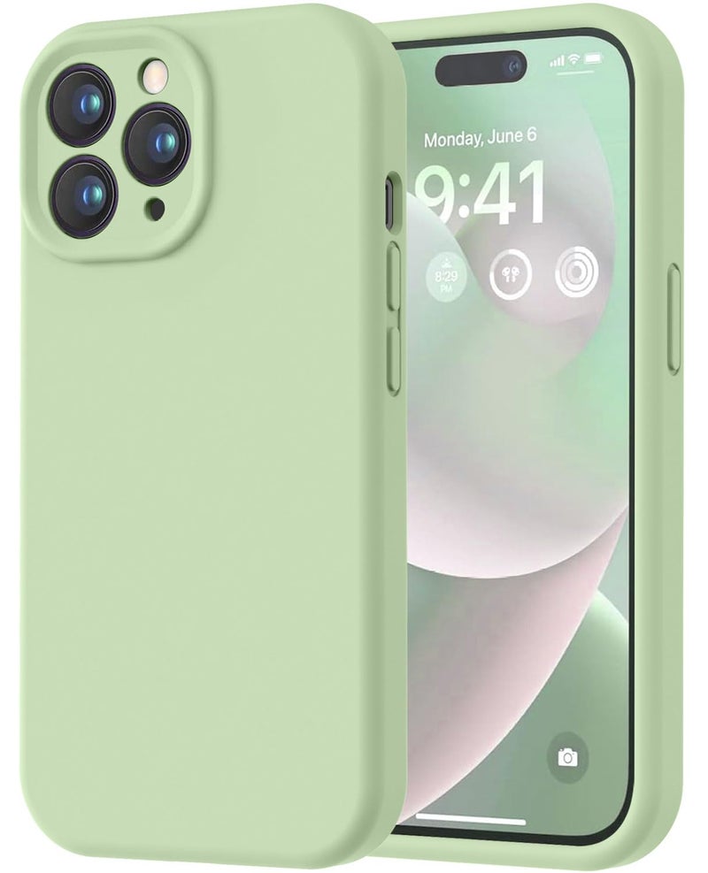 LOVE 3000 Designed for iPhone 15 Pro Case, Premium Silicone with [Soft Anti-Scratch Microfiber Lining] Shockproof Protective Phone Case for Men Women Girls 6.1", Matcha - Image 1