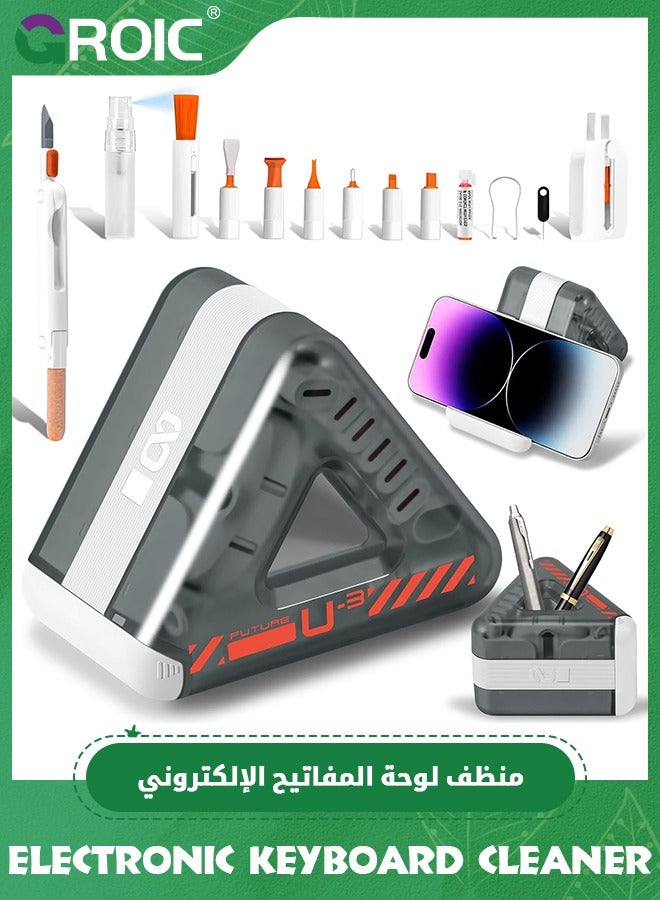 GROIC Black Electronic Keyboard Cleaner for MacBook Pro iPhone, Computer Laptop Tablet PC Car Flat Screen Cleaning Spray Brush Pen for Smart TV Phone Camera Lens, Cool Office Desk Gadgets Gifts - Image 1