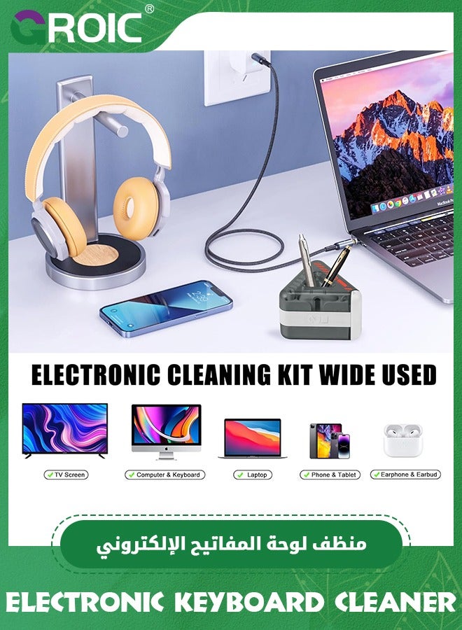 GROIC Black Electronic Keyboard Cleaner for MacBook Pro iPhone, Computer Laptop Tablet PC Car Flat Screen Cleaning Spray Brush Pen for Smart TV Phone Camera Lens, Cool Office Desk Gadgets Gifts - Image 3