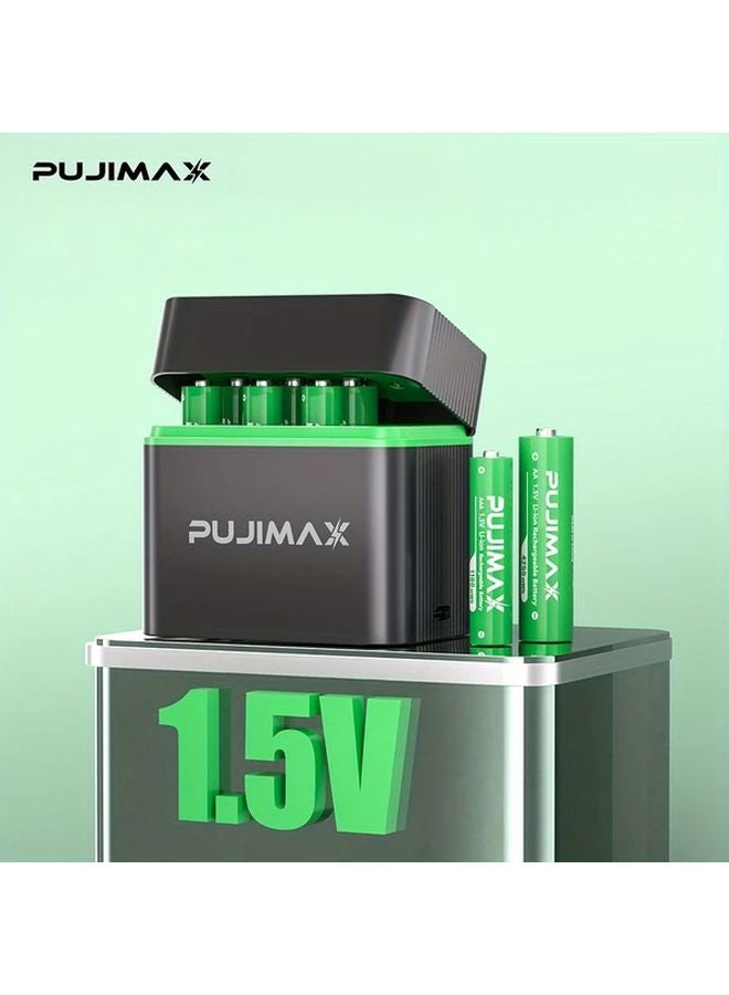 Charging Bin With 4pcs 4255mwh And 4pcs 1100mwh 1 5V AA AAA Rechargeable Lithium Battery Set - Image 2