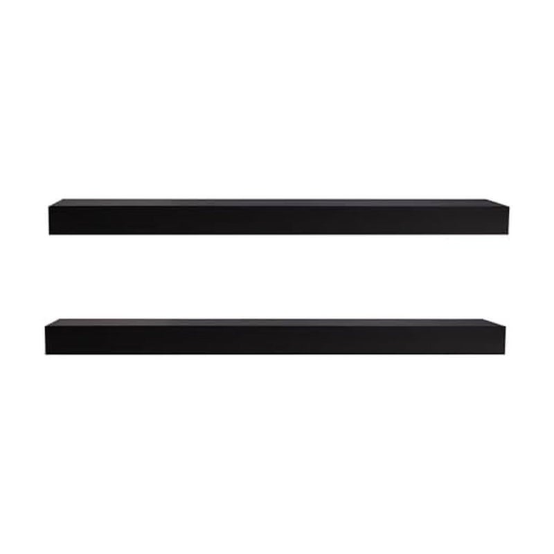 MELANNCO Black Pole Mount Chunky Shelves Hardware and Instructions Included Set of 2 236x57x15 Inch