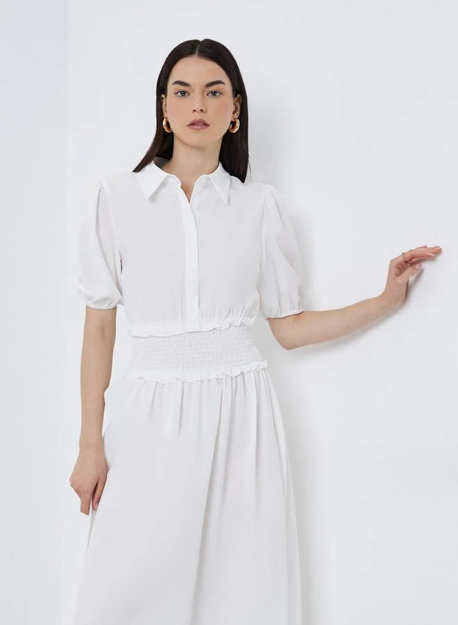 Take Two Take Two Elegant White A-Line Maxi Dress