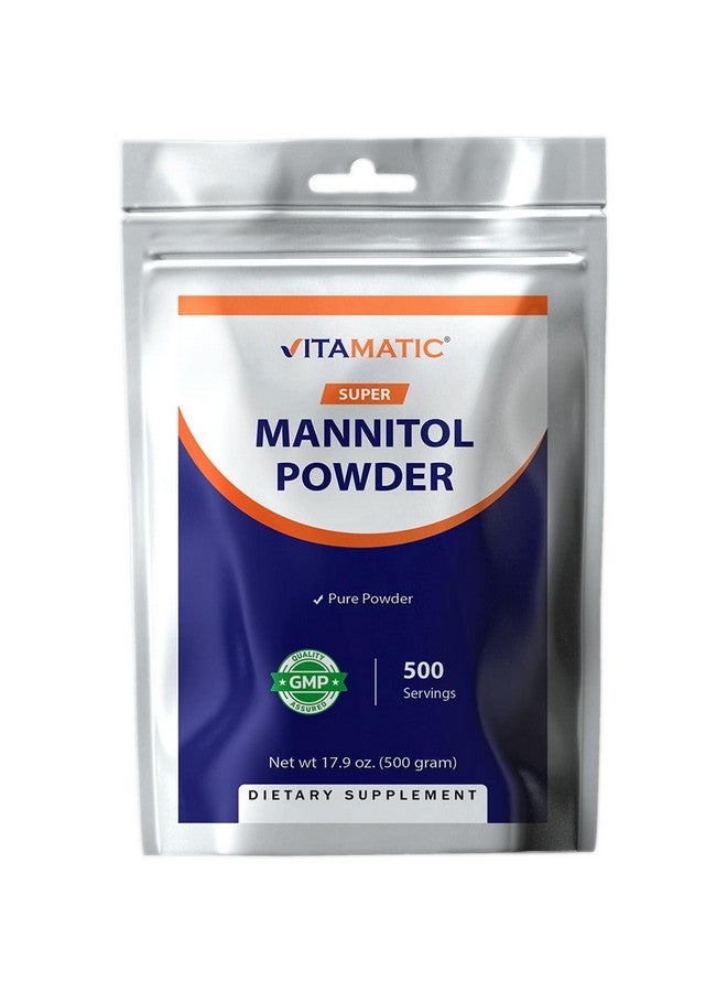 Vitamatic Mannitol Powder - Sweetener, Sugar Substitute, Natural & Gluten Free, 1000 mg per Servings, 500 Servings, 500 Gram - Image 1