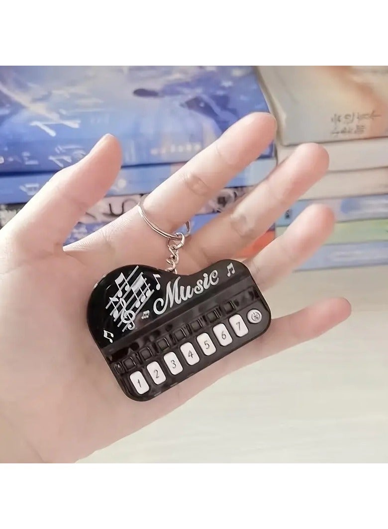 Gonice Mini Small Piano, Mini Electronic Organ Small Pendant, Luminous Music Toy Keychain, Playing Music Sounding Small Piano Small Gift  - Image 1