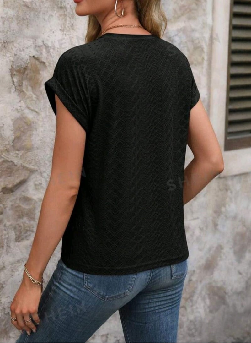 SHEIN LUNE Vacation Batwing Sleeve Cross Wrap Sheer T-Shirt  - Image 5