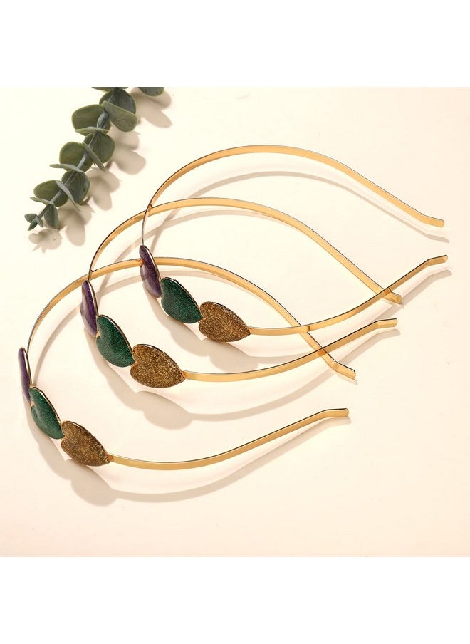 Boderier 3Pack Mardi Gras Headband For Women Purple Green Gold Glitter Mardi Gras Hairband Hair Accessories(Greenpurplepurple Greenyellow)  - Image 2