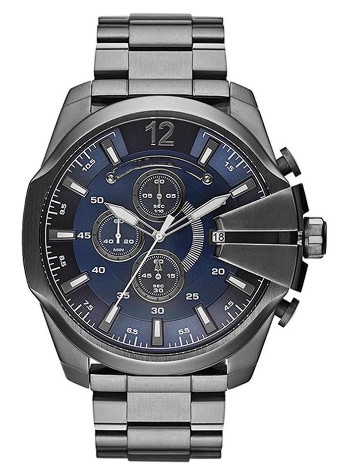 Mega Chief Round Shape Stainless Steel Chronograph Wrist Watch 51 mm - Grey - Image 1